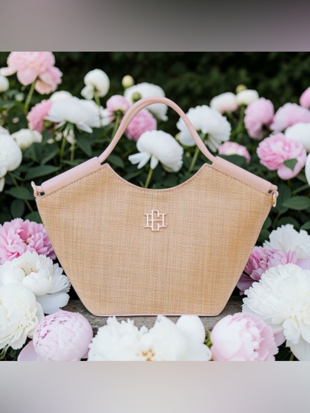 Caroline Hill Leland Mini Tote Natural Blush NWT